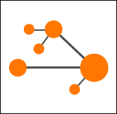 process diagram made of connected orange dots
